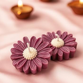 daisy candles set of 2